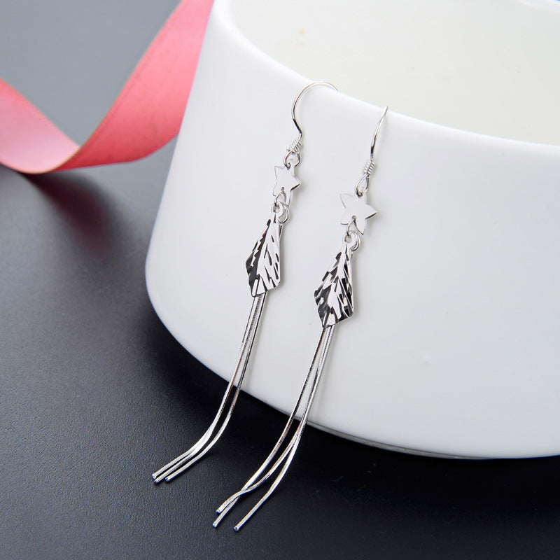 925 Sterling Silver Wave Design Ear Hooks - Trendy Ocean Inspired Earrings for Women