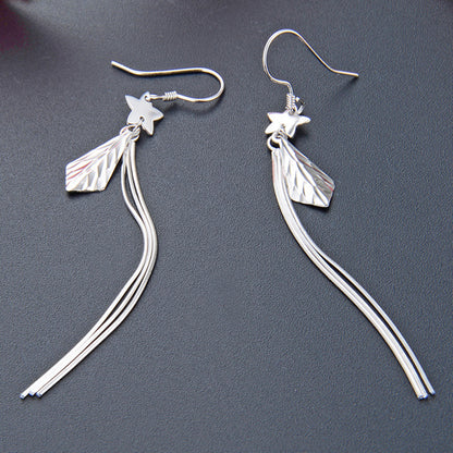 925 Sterling Silver Wave Design Ear Hooks - Trendy Ocean Inspired Earrings for Women