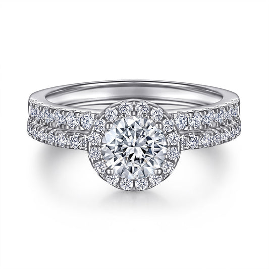 925 Sterling Silver Wedding Ring Set – Elegant Zircon Bridal Jewelry Collection