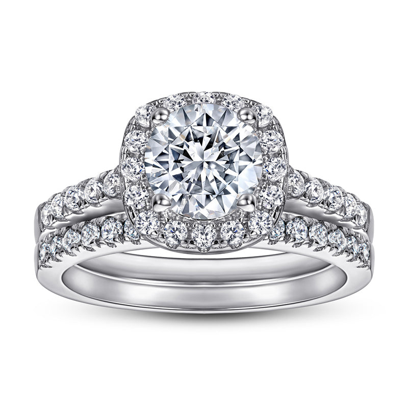 925 Sterling Silver Wedding Ring Set – Elegant Zircon Stackable Band Collection