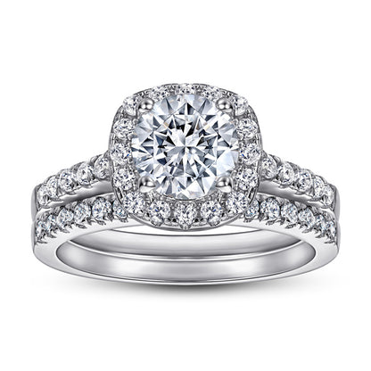 925 Sterling Silver Wedding Ring Set – Elegant Zircon Stackable Band Collection