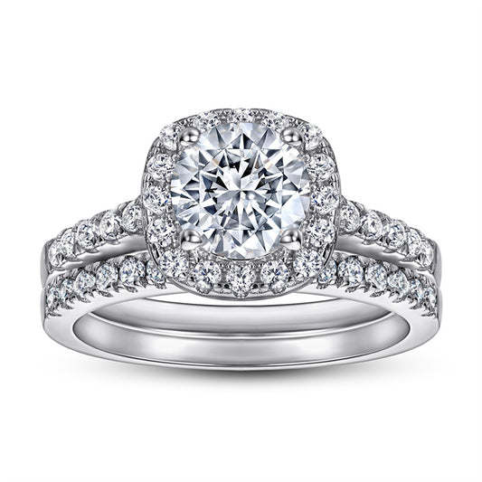 925 Sterling Silver Wedding Ring Set – Elegant Zircon Stackable Band Collection