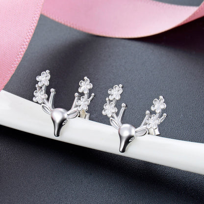 925 Sterling Silver Zodiac Animal Stud Earrings - Korean Style Cute Animal Earrings with Plastic Backs