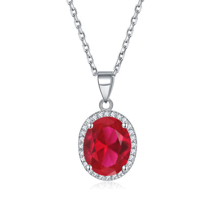 925 Sterling Silver Zodiac Birthstone Necklace - Modern Round Pendant