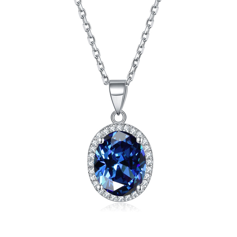925 Sterling Silver Zodiac Birthstone Necklace - Modern Round Pendant