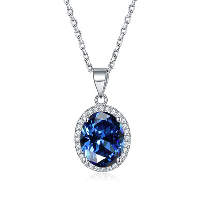 925 Sterling Silver Zodiac Birthstone Necklace - Modern Round Pendant