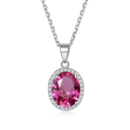 925 Sterling Silver Zodiac Birthstone Necklace - Modern Round Pendant