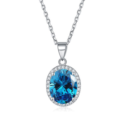 925 Sterling Silver Zodiac Birthstone Necklace - Modern Round Pendant