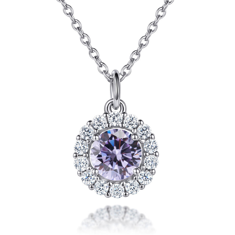 925 Sterling Silver Zodiac Birthstone Necklace - Rose Gold Plated Geometric Pendant