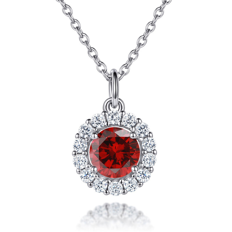 925 Sterling Silver Zodiac Birthstone Necklace - Rose Gold Plated Geometric Pendant