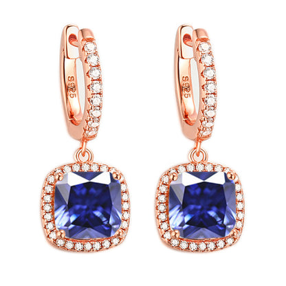 925 Sterling Silver Birthstone Hoop Earrings – Premium Zircon Simulated Diamond Circle Earrings