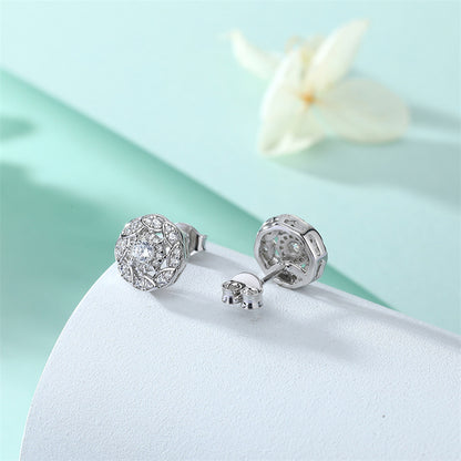 925 Sterling Silver Floral Zircon Stud Earrings – Whimsical Birthstone Flower Collection