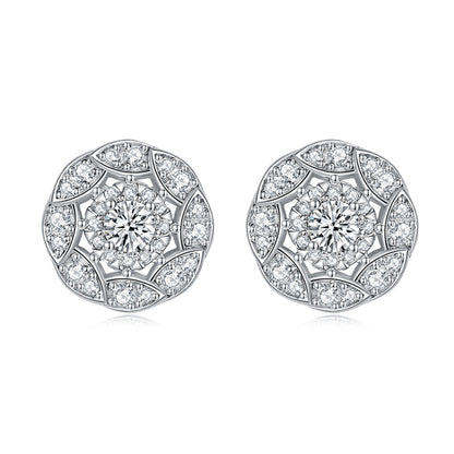 925 Sterling Silver Floral Zircon Stud Earrings – Whimsical Birthstone Flower Collection