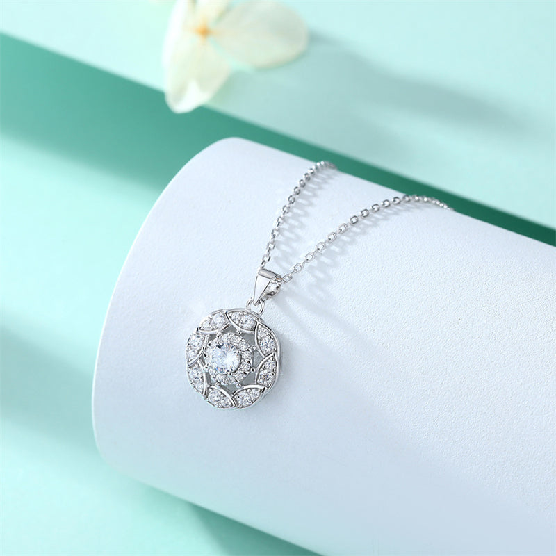 925 Sterling Silver Peridot Zircon Necklace - Modern Botanical Jewelry