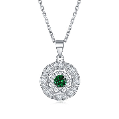 925 Sterling Silver Peridot Zircon Necklace - Modern Botanical Jewelry