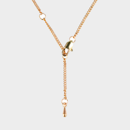Rose gold cross chain with water drop beads
