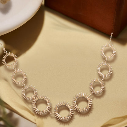Rose Gold O-Chain Jewelry with Sunflower Pendant