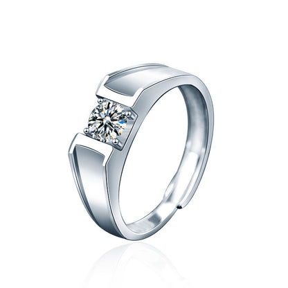 Adjustable Crown Design 925 Silver Ring Set with 1ct & 0.5ct Moissanite Instagram Style Women's Jewelry