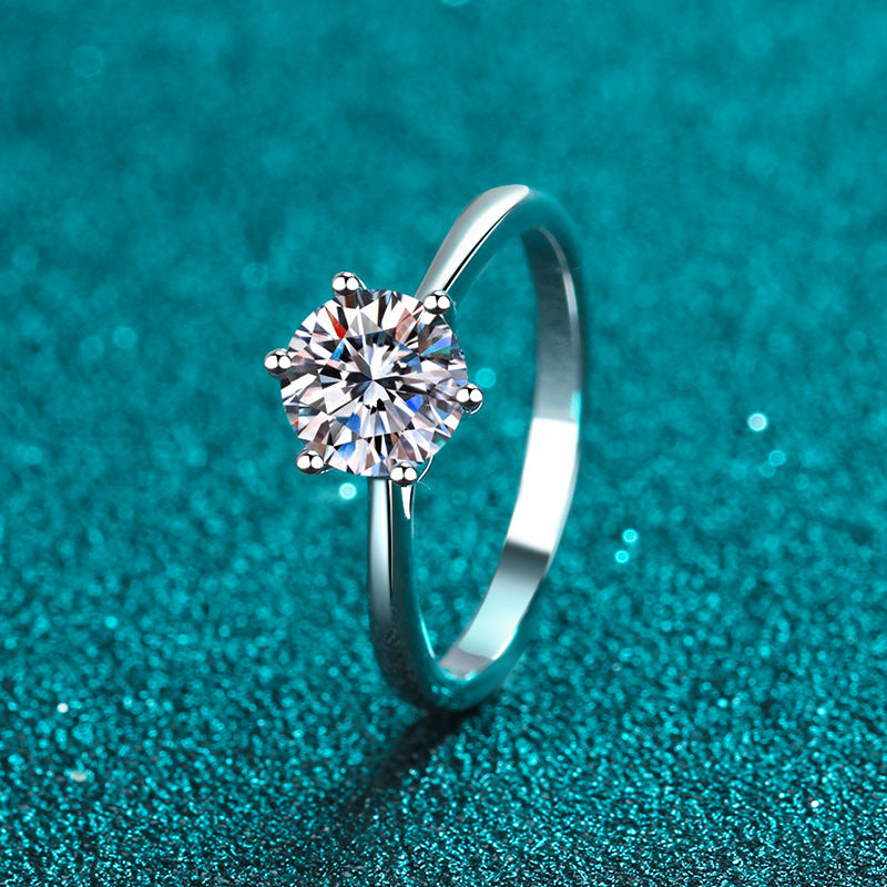 Adjustable Hexagon Zircon Ring for Women - 4/5/6.5/8mm Minimalist Geometric Ring in PT950-Plated 925 Silver