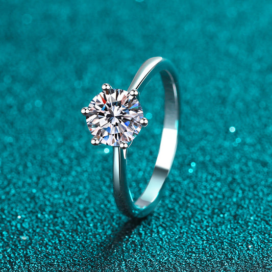 Adjustable Hexagon Zircon Ring for Women - 4/5/6.5/8mm Minimalist Geometric Ring in PT950-Plated 925 Silver