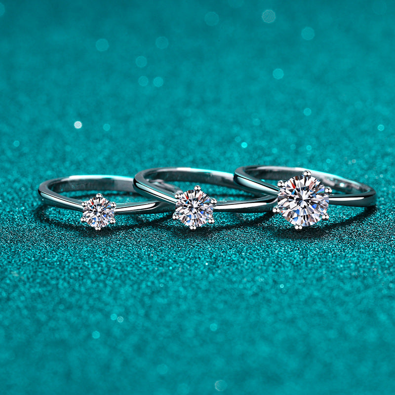 Adjustable Hexagon Zircon Ring for Women - 4/5/6.5/8mm Minimalist Geometric Ring in PT950-Plated 925 Silver