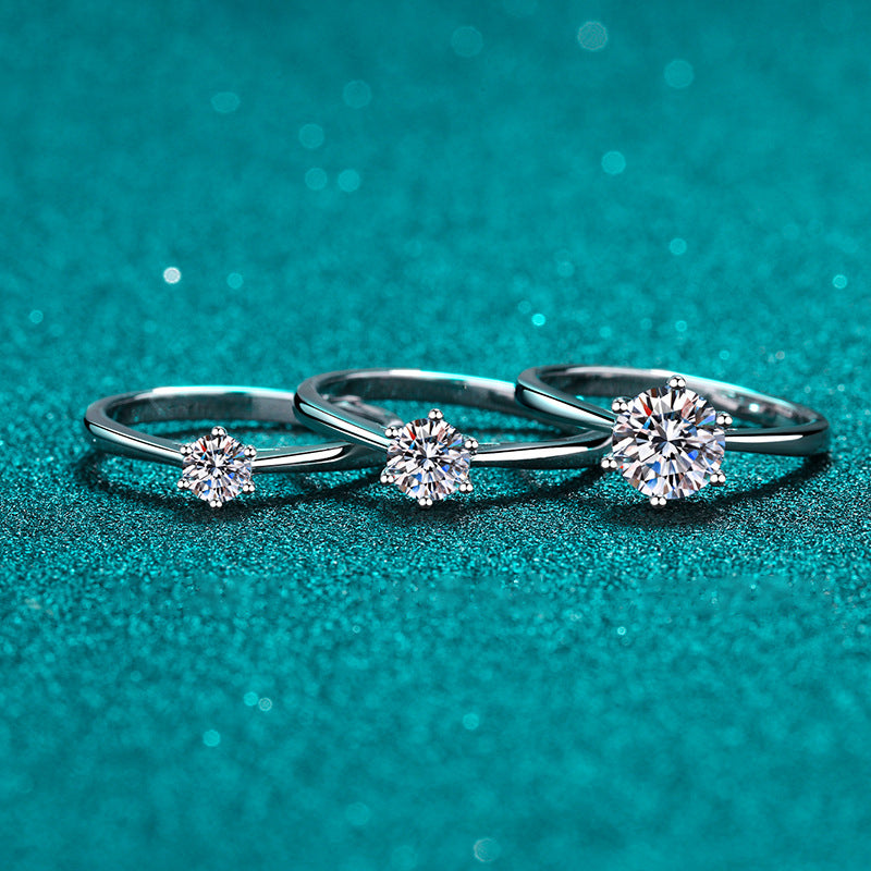 Adjustable Hexagon Zircon Ring for Women - 4/5/6.5/8mm Minimalist Geometric Ring in PT950-Plated 925 Silver