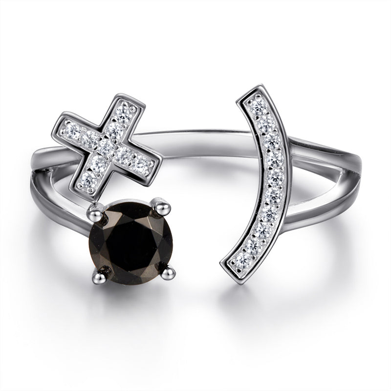 Adjustable S925 Sterling Silver Initial Ring – Floral Korean-Style Jewelry
