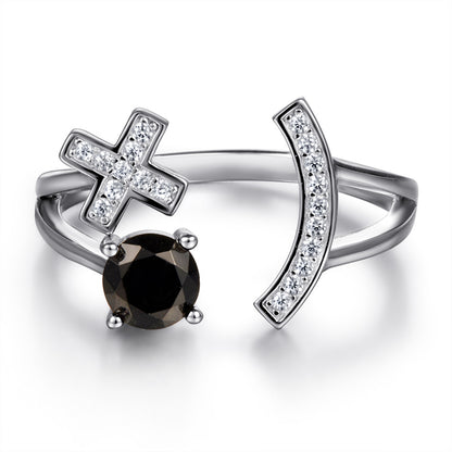 Adjustable S925 Sterling Silver Initial Ring – Floral Korean-Style Jewelry