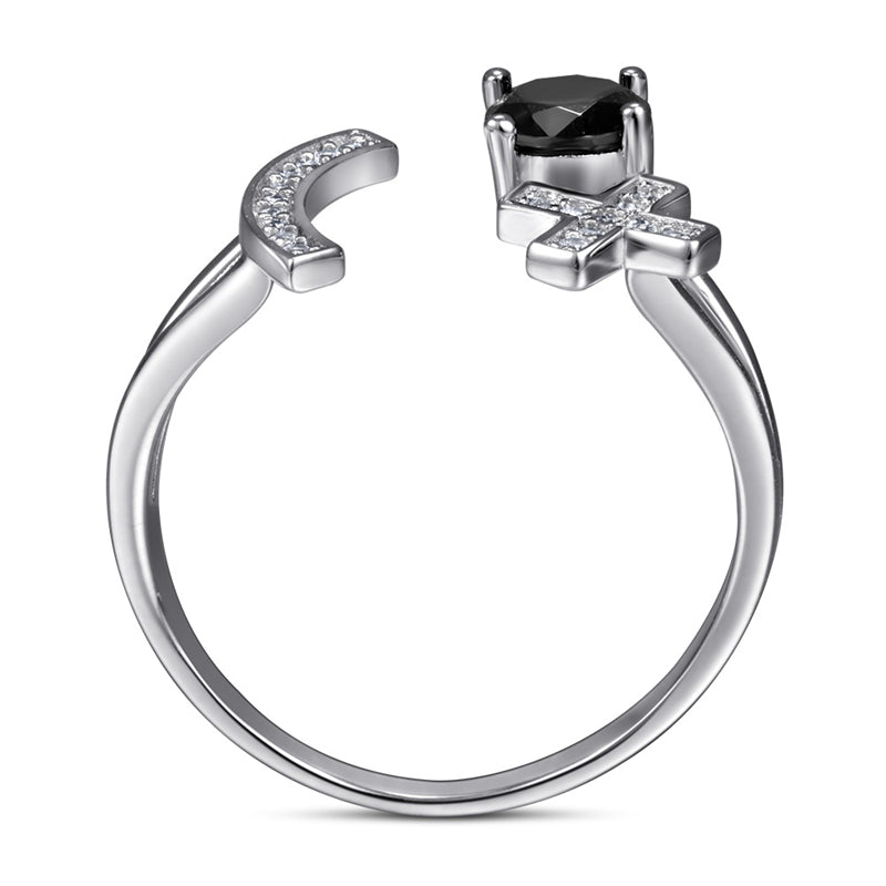 Adjustable S925 Sterling Silver Initial Ring – Floral Korean-Style Jewelry