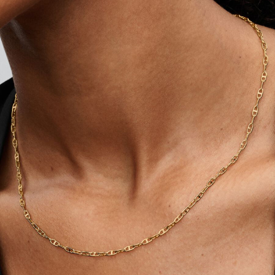 14K Gold Plated Anchor Chain Necklace
