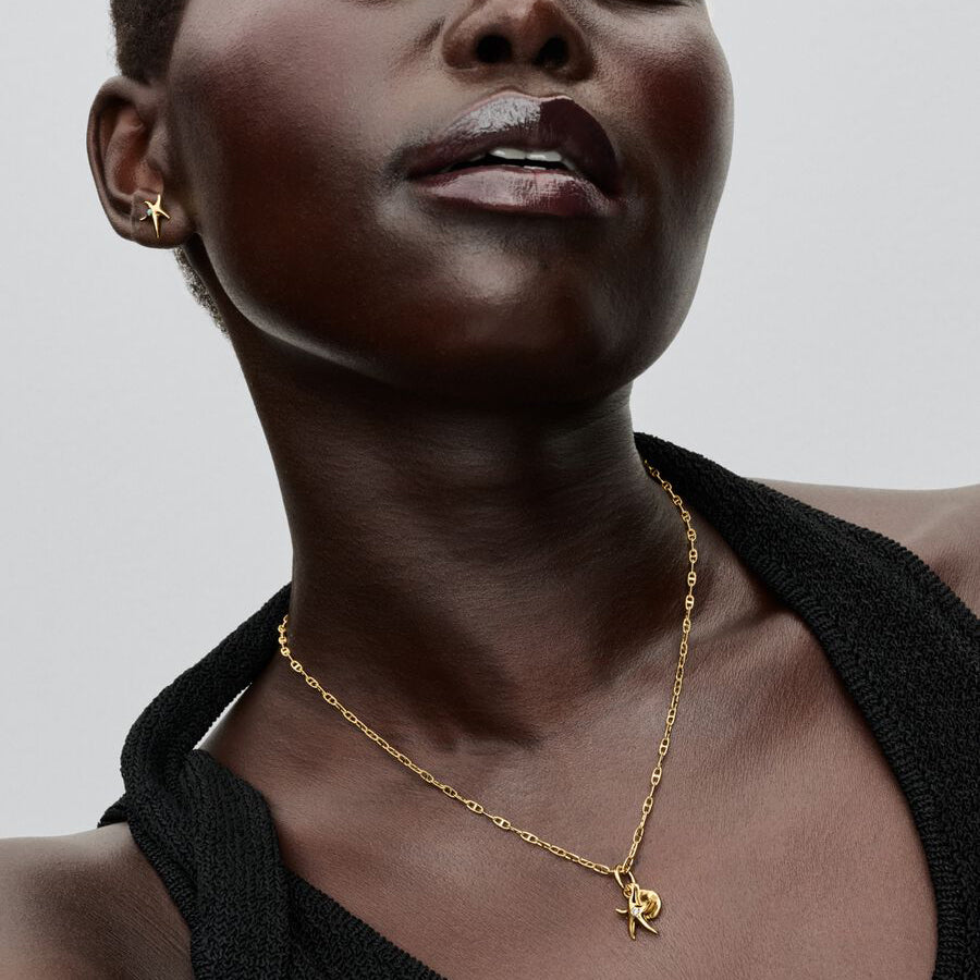 14K Gold Plated Anchor Chain Necklace