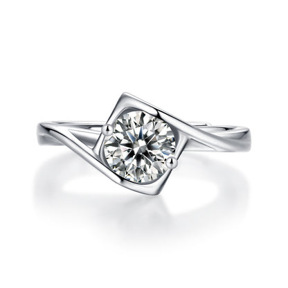 Angelic Geometric Ring with Moissanite