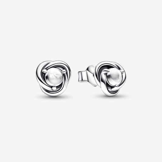 April Birthstone Eternity Circle Stud Earrings