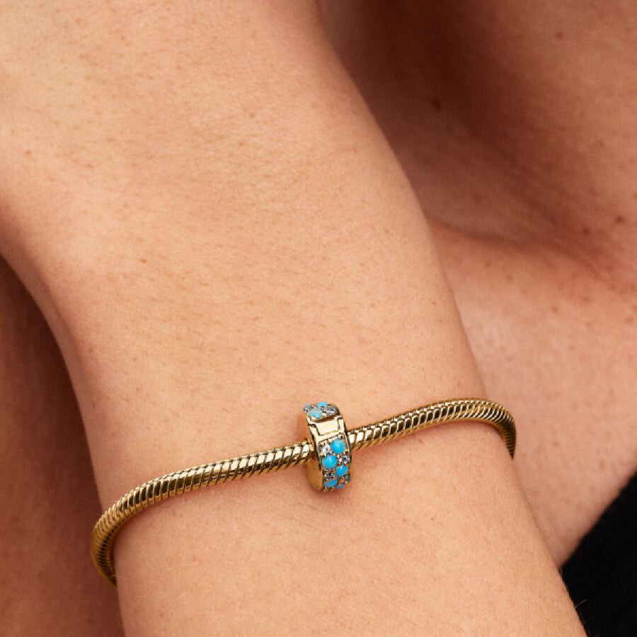 14k Gold Aqua Clip Charm