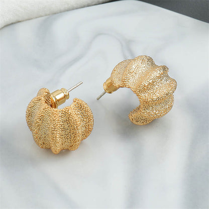 Asymmetric Geometric Stud Earrings in Genuine Gold Plating