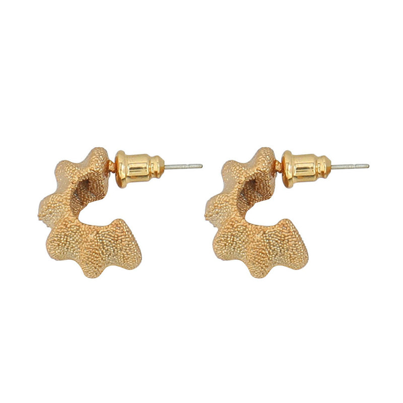 Asymmetric Geometric Stud Earrings in Genuine Gold Plating