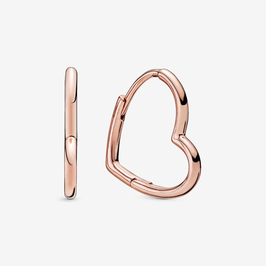 Asymmetrical Heart Hoop Earrings
