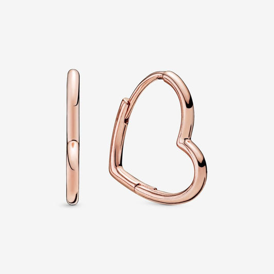 Asymmetrical Heart Hoop Earrings