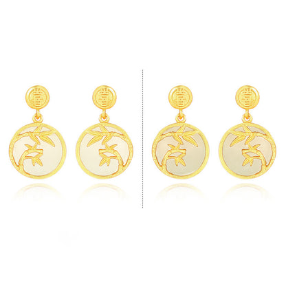 Genuine Hetian Jade Seed Material Stud Earrings - 925 Silver Backing, Exquisite Craftsmanship