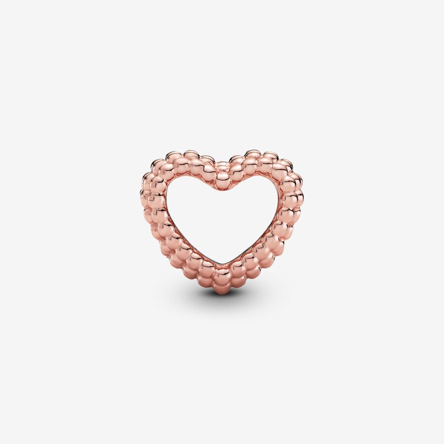 Beaded Open Heart Charm
