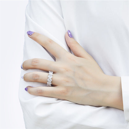 Bestselling S925 Sterling Silver Zirconia Ring for Women - Elegant Wedding Jewelry in White Gold Tone