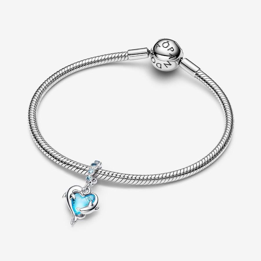 Murano Glass Dolphin Dangle Charm