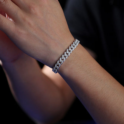 Bold Geometric Bracelet with Moissanite
