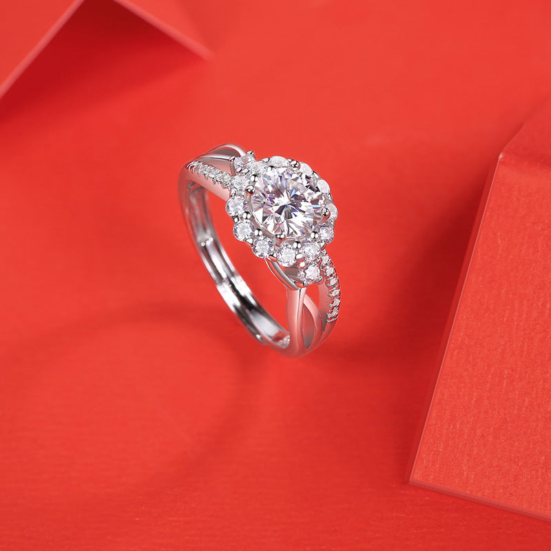Bold Geometric Ring with 1ct Moissanite