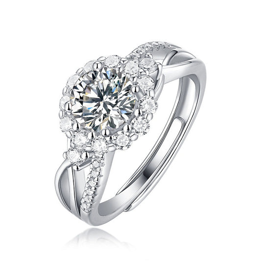 Bold Geometric Ring with 1ct Moissanite