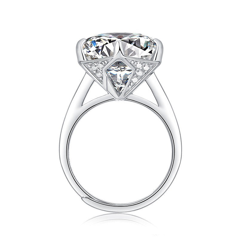 Bold Geometric Ring with Moissanite
