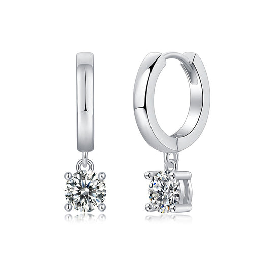 Bold Round Cut Moissanite Earrings for Women