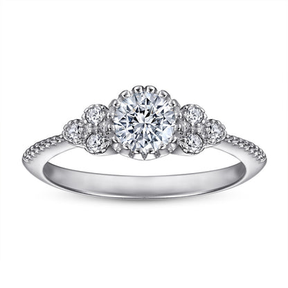 Bow Design 925 Silver Ring - Korean-Inspired Zirconia Wedding Band