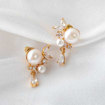 Chanel Style Geometric Gold Plated Earrings - Classic Circle Design Dainty Studs for Women