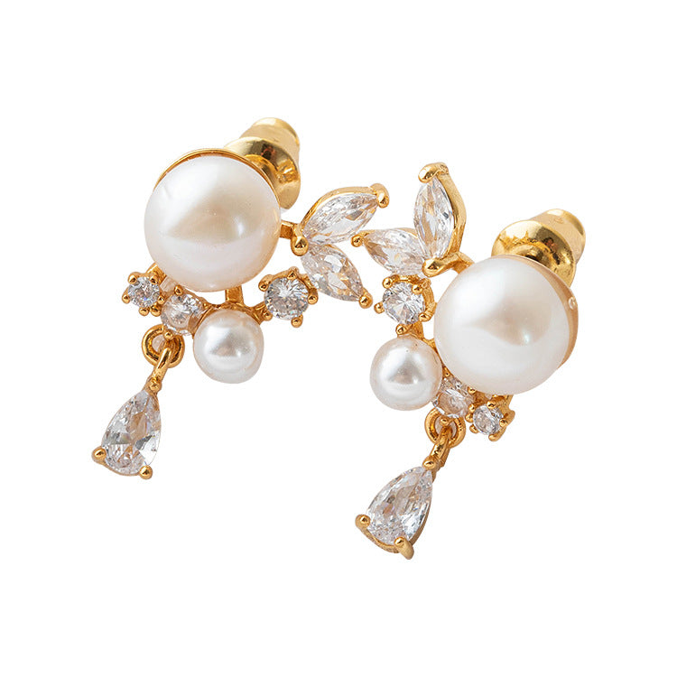 Chanel Style Geometric Gold Plated Earrings - Classic Circle Design Dainty Studs for Women